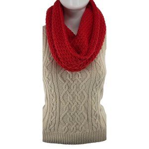 GAP Women's New Vermillion Orange Knit Infinity Loop Snood Scarf